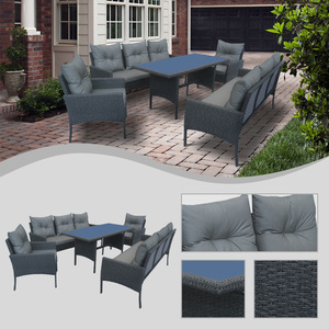 Ngoài trời Patio đồ nội thất đặt thời tiết kháng <span class=keywords><strong>wicker</strong></span> bàn ăn và ghế cho khách sạn Công viên vườn - Product Image 4