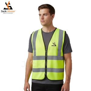 เสื้อกั๊กทำงานสั่งทำส่วนตัว ผ้าโพลีเอสเตอร์ 100% เสื้อกั๊กนิรภัยแบบสะท้อนแสง แถบสะท้อนแสง เสื้อกั๊กเพื่อความปลอดภัย ไซส์ใหญ่ - Product Image 2