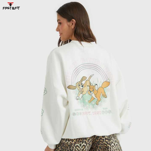 Sudadera con hombros descubiertos de nuevo estilo de alta calidad para mujer, sudadera de diseño Popular con logotipo personalizado para mujer - Product Image 3