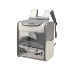 Transparent Mesh Pet <b>Backpack</b> Carrier for <b>Cats</b> Breathable Soft-Sided Quadratic Design with Zipper Closure - Product Image 1