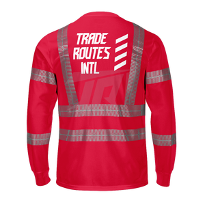 Ensemble de vêtements de travail de sécurité réfléchissants personnalisables Combinaison en polyester imperméable avec rayures réfléchissantes Chemise boutonnée Col ras du cou - Product Image 3