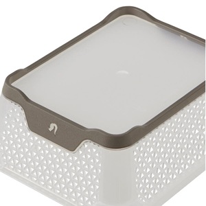 Mini Cesta, Antideslizante, DIN A6, 20 x 16 x 7 cm, Jonas, Transparente/Marrón - Product Image 2