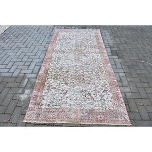 3.9x8.5 ft Turkish Rug, Vintage Rug, <b>Red</b> Plants & trees <b>Wool</b> Rug - Product Image 1