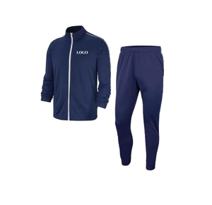 Conjunto Deportivo Unisex Azul Marino, Chaqueta con Cierre Completo y Cuello Alto, Color Sólido, Transpirable, de Poliéster, Ropa Casual para Adultos, Temporada de Otoño - Product Image 6