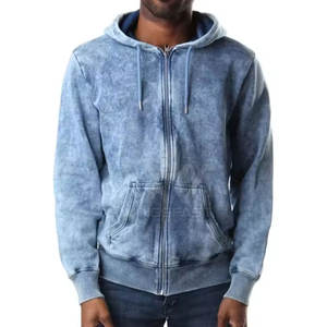 เสื้อมีฮู้ดซักกรดมีซิปสำหรับผู้ชายเสื้อแนวสตรีทแบบมีซิปทนทาน - Product Image 1