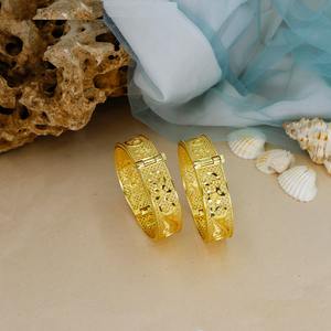 Brazaletes de tornillo de calidad superior chapados en oro, gran oferta, brazaletes de joyería de lujo de declaración de Dubái indio para brazalete nupcial árabe de Dubái - Product Image 3