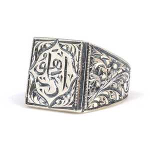 925 Sterling Silver Men's <b>Adjustable</b> Ring <b>Square</b> Stone Inlaid Handcrafted Pen-Shaped Fashionable Design with Certificate Gift - Product Image 6