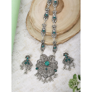 Bijou de fête GS Green Peacock Long Leaf en alliage avec pierre principale turquoise - Product Image 1