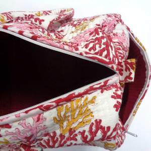 Women <b>Travel</b> <b>Bags</b> Weekend Soft Cotton Hand Block Print Fabric Stylish Eco Friendly Weekender Duffle <b>Bag</b> Zipper Closure <b>Sale</b> - Product Image 5