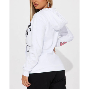 Top Trending Women Autumn <b>Hoodie</b> Custom Printed <b>White</b> Cotton Woven Casual Loose <b>Oversized</b> Eco-Friendly Pullover Front - Product Image 5