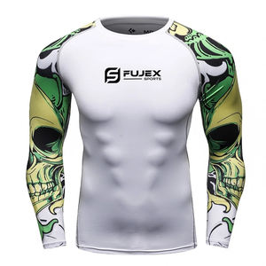 OEM ODM Sublimation Imprimé Spandex Rashguard Compression Gym Surf Plongée BJJ MMA Shirt Personnalisable Surf Rashguard - Product Image 5