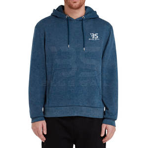 Jersey con capucha para hombre mezclada con tela de algodón y aspecto de lavado ácido Sudadera con capucha con detalle de lavado ácido para hombre - Product Image 1