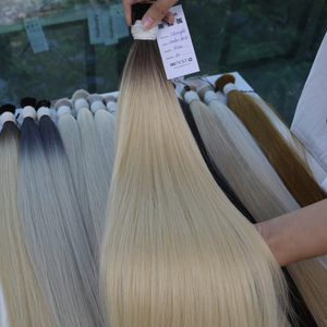 Extensiones de cabello a granel Producto más vendido 2024 Ombre Rubio colores alta calidad Doble dibujado - Product Image 6