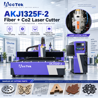 Machine de découpe et de gravure laser 2 en 1 Fibre + CO2 1325 CNC pour acier au carbone, acier inoxydable, aluminium, acrylique, bois