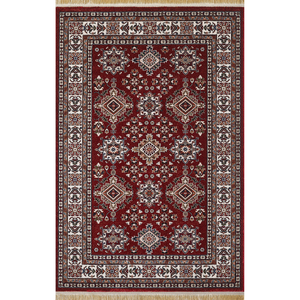 Alfombra turca de lujo hecha a máquina, poliéster rojo intenso, premium para sala de estar, del fabricante de Gaziantep. - Product Image 1