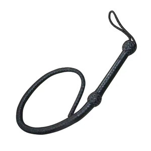 Fouet de taureau en cuir de tissage de qualité supérieure 12 tresses de 3 pieds de long fouet d'entraînement équestre fait à la main pour l'équitation, pratique de la cible - Product Image 1