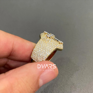 Anillo de Moissanita Hip Hop Hecho a Medida para Hombre, Plata 925, Chapado en Oro Rosa, Personalizado, para Boda, Fiesta, Estilo Campeón - Product Image 3