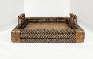 Bandeja de servicio de ratán natural decorativa fabricada en Vietnam, bastón de madera en bandejas de base para hotel y restaurante, venta al por mayor - Product Image 3