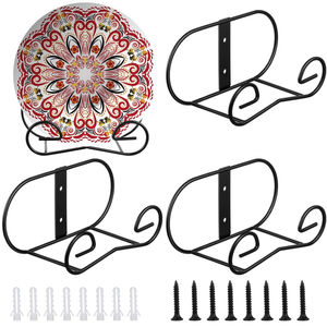 Multifunctional Vintage Sustainable Wrought Iron Metal <b>Plate</b> Rack Tabletop <b>Standing</b> <b>Plate</b> <b>Holder</b> Silver Finished Kitchenware - Product Image 5