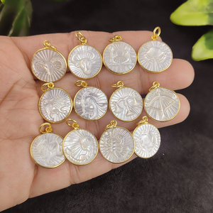 925 argent Sterling personnalisé verseau collier à breloques plaqué or pendentifs fins breloques en gros pour mère perle signes du zodiaque - Product Image 6