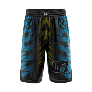 Shorts de basket-ball imprimés par transfert thermique personnalisés 100% polyester respirant grande taille antibactérien séchage rapide écologique unisexe - Product Image 5
