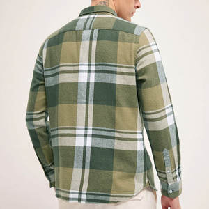 Buena calidad otoño Casual oscuro patrón a cuadros franela bonita tendencia completa manga larga algodón camisas a cuadros para hombres - Product Image 2