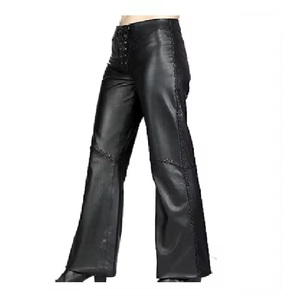 กางเกงขาบานหนังแฟชั่นสำหรับผู้หญิงกางเกงรัดรูปสีสดใสกางเกงคาร์โก้หนังยาวแบบลำลองสำหรับผู้ชายผลิตตามสั่งสำหรับฤดูหนาว - Product Image 1