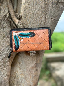 Embrague tallado a mano con estilo, funda de teléfono multiusos, Cartera de cuero, estuches elegantes para tarjetas múltiples, Cartera de embrague para mujer - Product Image 4