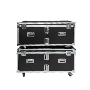 Custom Made 55 60 65 Inch Kabel Flightcase Aluminium Road Case Met Schuim En Wielen