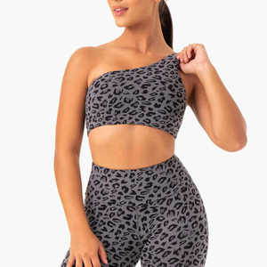 Elegante Sujetador deportivo corto de un solo hombro: duradero, cómodo y perfecto para gimnasio, yoga y ropa informal - Product Image 3