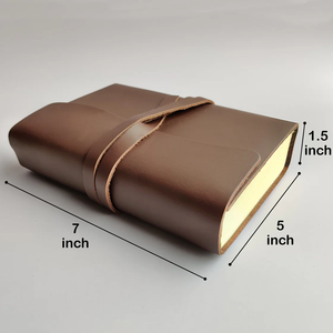 Genuine Crazy Horse Leather Bound Daily <b>Notepad</b> Vintage Travel Writing Journal Hardcover Journaling Note Taking Gift 400 Sheets - Product Image 1