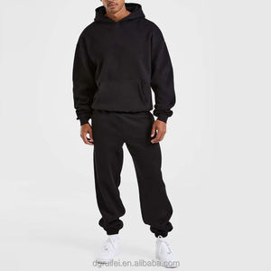 100% algodón de gran tamaño con capucha pulóver liso peso pesado Fitness gimnasio deportes hombres en blanco 400 Gsm sudaderas con capucha - Product Image 6