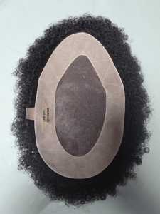 Peluca de tupé de pelo bangladesí estilo Yaki mono rizado para prótesis indias y Afro - Product Image 4