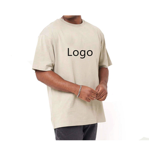 Camiseta de algodón 100% para hombre, Camiseta holgada estampada Vintage de peso pesado lisa de gran tamaño para hombre con logotipo personalizado, servicio OEM - Product Image 4