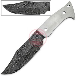 Personalizado hecho a mano de acero de Damasco hoja en blanco cuchillo de espiga completa caza hoja fija cuchillos en blanco - Product Image 5