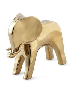 Sculpture d'éléphant moderne en or rose, objet décoratif minimaliste en métal pour la maison, le bureau et la décoration intérieure de luxe - Product Image 3