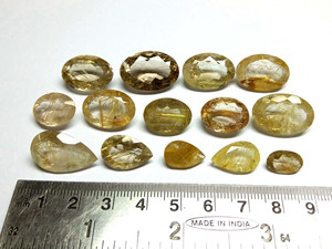 หินควอตซ์เจียระไนแบบพลอยสังเคราะห์สีทองธรรมชาติเจียระไนแบบมากมายหินควอตซ์สีทองแบบหยาบหินสังเคราะห์อัญมณีกึ่งมีค่าสำหรับทำเครื่องประดับ - Product Image 4