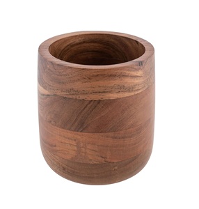Pot en bois, porte-ustensiles, grand, brun, grand porte-ustensiles de cuisine, rangement pour ustensiles de cuisine - Product Image 1