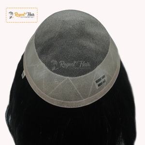 Toupee de Cabello Humano Indio 100% Remy REGENT USA, Súper Base, Trama Cosida a Mano, Ondulado Natural, Liso, Base de Encaje y PU, Venta al por Mayor, En Stock - Product Image 1