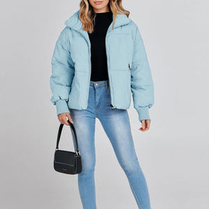 Doudoune réversible de haute qualité pour femmes avec logo personnalisé tissu respirant fermeture à glissière grande taille pour la saison d'hiver - Product Image 3