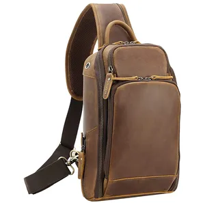 Top Arrival 2022 Leather Men Customized Fashion New Shoulder Messenger Crossbody Bag with Own Logo