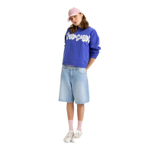 Gran oferta, venta al por mayor, sudadera gráfica de algodón de alta calidad para mujer, cuello redondo personalizado de gran tamaño con letras impresas para mujer - Product Image 3