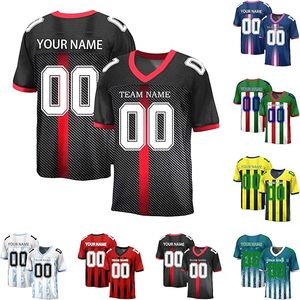 Camiseta de fútbol americano de poliéster de gran tamaño personalizada transpirable con mangas cortas logotipo impreso de talla grande logotipo personalizado barato Color - Product Image 2