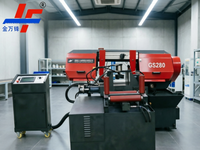 Scie à ruban CNC entièrement automatique de type cisaillement avec une portée de coupe de 0 °   à -45 °   et une capacité de coupe de 280 mm pour la découpe des métaux