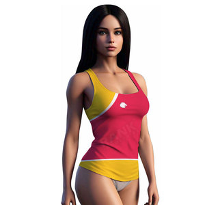 Nouveau design, débardeur pour femme de haute qualité, respirant, tricoté, écologique, logo sur le devant, polyester/coton - Product Image 2