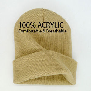 Bonnets en tricot personnalisés de haute qualité, unisexes, pour hommes et femmes, motif uni, sports de plein air, chauds, décontractés, bonnets en tricot vierges, courants - Product Image 4