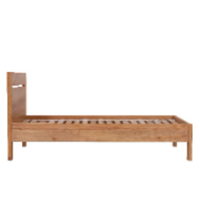 Marco de cama de madera de teca maciza de la mejor calidad, diseño minimalista, cama de panel de tamaño Queen, de Indonesia, de la mejor calidad