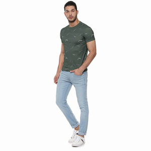 เสื้อยืดผู้ชายทรงสั้นพิมพ์ลายตารางหมากรุก - Product Image 3