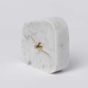 The CRAFT EXIM Luxury Natural Marble Quartz <b>Art</b> <b>Deco</b> Desk <b>Clock</b> Handcrafted Home Office Timepiece - Product Image 2