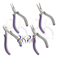 Kit de pinces à bijoux 4 pièces avec chaîne de 115mm de taille de poignée Ergo, pince plate à bec rond, coupe latérale Kit de pinces de bricolage pour la fabrication de bijoux